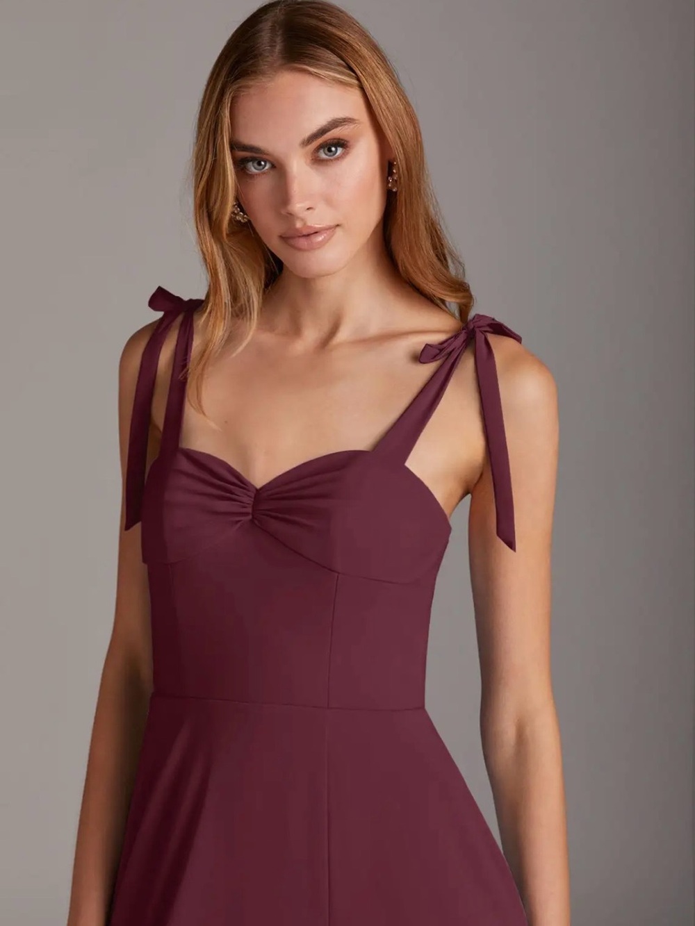 Azazie Marin Black Tie-Shoulder Maxi Dress with High Slit - Picture 4 of 9